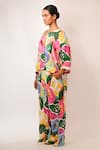 Buy_Rimi Nayak_Multi Color Viscose Round Neck Multicolour Floral Printed Trousers And Shirt _Online_at_Aza_Fashions