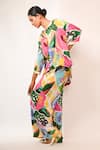 Shop_Rimi Nayak_Multi Color Viscose Round Neck Multicolour Floral Printed Trousers And Shirt _Online_at_Aza_Fashions