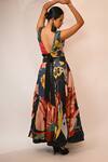 Shop_Rimi Nayak_Multi Color Bemberg, Satin Sequins Multicolour Abstract Floral Skirt _Online_at_Aza_Fashions