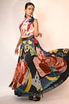 Buy_Rimi Nayak_Multi Color Bemberg, Satin Sequins Multicolour Abstract Floral Skirt 