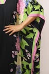 Buy_Rimi Nayak_Black Viscose, Crepe Beads V-neck Floral Printed Kaftan With _Online_at_Aza_Fashions