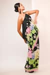 Rimi Nayak_Multi Color Viscose, Crepe Beads Hydrangea Printed Trousers With Embellishments _Online_at_Aza_Fashions