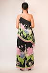Shop_Rimi Nayak_Multi Color Viscose, Crepe Beads Hydrangea Printed Trousers With Embellishments _at_Aza_Fashions
