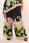 Buy_Rimi Nayak_Multi Color Viscose, Crepe Beads Hydrangea Printed Trousers With Embellishments _Online_at_Aza_Fashions