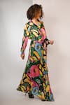 Buy_Rimi Nayak_Black Viscose, Crepe Floral Print Maxi Skirt _Online_at_Aza_Fashions