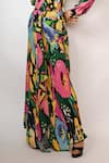 Shop_Rimi Nayak_Black Viscose, Crepe Floral Print Maxi Skirt _Online_at_Aza_Fashions