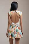 Shop_THE IASO_Cream Beads Round Neck Floral Print Petal Rush Mini Dress _at_Aza_Fashions