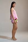 THE IASO_Pink Botanic Breeze Shorts _Online_at_Aza_Fashions