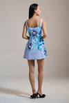 Shop_THE IASO_Lavender Cotton Scoop Neck Floral Print Sea Petal Mini Dress _at_Aza_Fashions