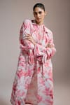THE IASO_White Floral Print Peony Path Pants _at_Aza_Fashions
