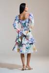 Shop_THE IASO_Multi Color Square Neck Pastel Bloom Tiered Midi Dress _at_Aza_Fashions