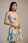 THE IASO_Yellow Sweetheart Neck Sunburst Garden Bralette _Online_at_Aza_Fashions