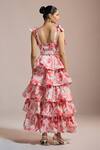 Shop_THE IASO_White Square Neck Rose Ruffle Tiered Dress _at_Aza_Fashions