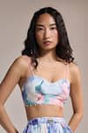 Buy_THE IASO_Multi Color Sweetheart Neck Pastel Bloom Bralette _at_Aza_Fashions