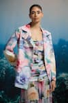 Buy_THE IASO_ Floral Print Blazer Jacket _at_Aza_Fashions