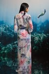 Shop_THE IASO_Chiffon Collared Ocean Bloom Shirt Dress _at_Aza_Fashions