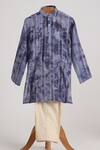 Buy_Minime Organics_Blue Cotton Lurex Kurta And Pyjama Set _at_Aza_Fashions