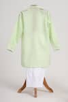 Shop_Minime Organics_Green Cotton Light Kurta And Salwar Set _at_Aza_Fashions