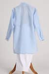 Shop_Minime Organics_Blue Cotton Light Pathani Kurta Set _at_Aza_Fashions