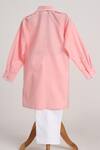 Shop_Minime Organics_Pink Cotton Light Pathani Kurta And Salwar Set _at_Aza_Fashions