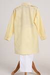 Shop_Minime Organics_Yellow Cotton Light Pathani Kurta And Salwar Set _at_Aza_Fashions