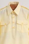 Minime Organics_Yellow Cotton Light Pathani Kurta And Salwar Set _Online_at_Aza_Fashions
