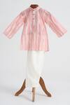 Buy_Minime Organics_Pink Cotton Patterned Kurta And Pyjama Set _at_Aza_Fashions