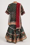 Shop_Minime Organics_Green Cotton Gota Patti Bottle Block Printed Kurta Sharara Set _at_Aza_Fashions