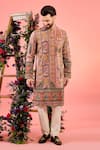 Buy_Kasbah_Pink Chanderi Zari, Embroidery Chikankari Kurta _at_Aza_Fashions