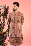 Kasbah_Pink Chanderi Zari, Embroidery Chikankari Kurta _Online_at_Aza_Fashions
