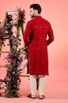 Shop_Kasbah_Red Georgette Embroidery Chikankari Kurta _at_Aza_Fashions