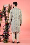 Shop_Kasbah_Gray Silk Mirrors, Embroidery Grey Work Kurta _at_Aza_Fashions