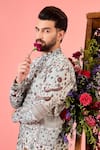 Buy_Kasbah_White Silk Embroidery Chikankari Kurta _Online_at_Aza_Fashions