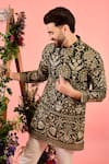 Kasbah_Green Georgette Zari Designer Work Kurta _Online_at_Aza_Fashions