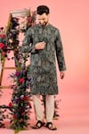 Buy_Kasbah_Black Silk Embroidery Chikankari Kurta _at_Aza_Fashions