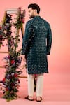 Shop_Kasbah_Green Georgette Mirrors Teal Work Kurta _at_Aza_Fashions