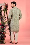 Shop_Kasbah_Blue Georgette Zari Chikankari Kurta _at_Aza_Fashions