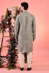 Shop_Kasbah_Beige Silk Embroidery, Zari Chikankari Kurta With Work _at_Aza_Fashions