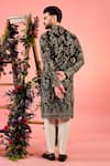 Shop_Kasbah_Wine Georgette Embroidery Chikankari Kurta _at_Aza_Fashions