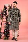 Buy_Kasbah_Wine Georgette Embroidery Chikankari Kurta _at_Aza_Fashions