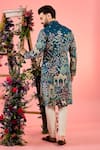 Shop_Kasbah_Blue Silk Embroidery Chikankari Kurta _at_Aza_Fashions