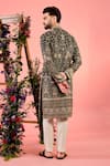 Shop_Kasbah_Black Georgette Sequins, Embroidery Kurta With _at_Aza_Fashions