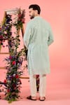 Shop_Kasbah_Blue Georgette Mirrors Ice Work Kurta _at_Aza_Fashions
