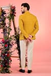 Shop_Kasbah_Yellow Silk Mustard Bandhgala Jacket _at_Aza_Fashions