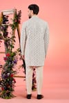 Shop_Kasbah_White Silk Mirrors Intricate Work Sherwani _at_Aza_Fashions