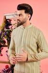 Kasbah_Green Georgette Embroidery Designer Kurta _Online_at_Aza_Fashions