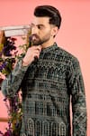 Buy_Kasbah_Black Georgette Embroidery Kashmiri Threadwork Kurta _Online_at_Aza_Fashions