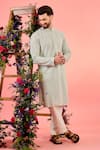 Buy_Kasbah_Blue Georgette Sequins Chikankari Kurta _at_Aza_Fashions