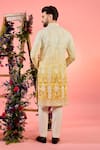 Shop_Kasbah_Yellow Silk Mirrors Ombre Work Kurta _at_Aza_Fashions