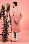 Shop_Kasbah_Peach Georgette Mirrors Ombre Work Kurta _at_Aza_Fashions